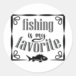Adesivo Redondo Pesca é minha citação favorita