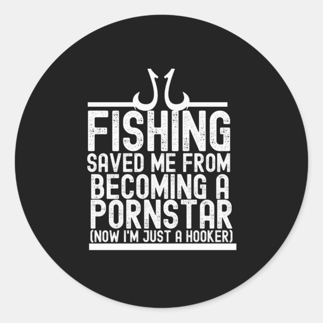 Adesivo Redondo Pesca Salvou-Me - Pesca Engraçada (Frente)