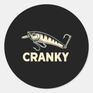 Adesivo Redondo Pescador Cranky Crankbait Pesca Pescador 
