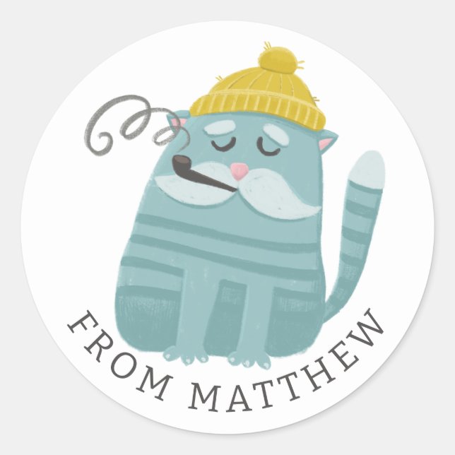 Adesivo Redondo Pescador e Marinheiro Engraçado. Favor do Partido  (Frente)