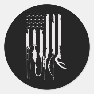 Adesivo Redondo Pescar Bandeira Americana de Bandeira Americana