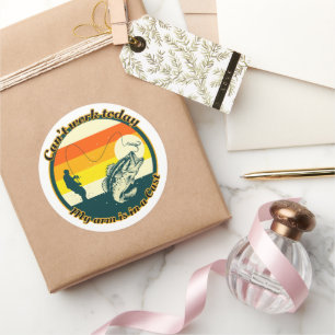 Adesivo Redondo Pescar engraçado não pode funcionar hoje meu braço