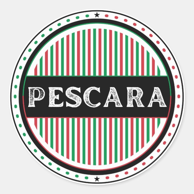 Adesivo Redondo Pescara City Pride Emblem – Italian Identity (Frente)