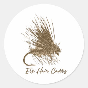 Adesivo Redondo Pescaria com Isca Artificial Desenho Vintage Elk H