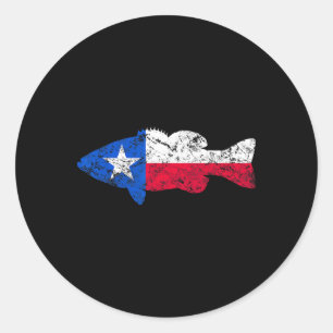 Adesivo Redondo Pescaria de Boca Pequena da Bandeira do Texas
