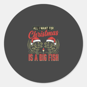 Adesivo Redondo Pescaria de Natal Grande Peixe Feriado