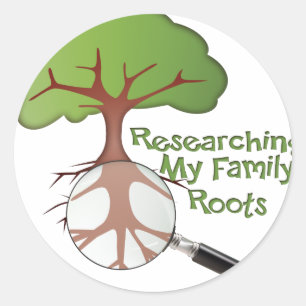 Adesivo Redondo Pesquisando minhas Raízes Familiares