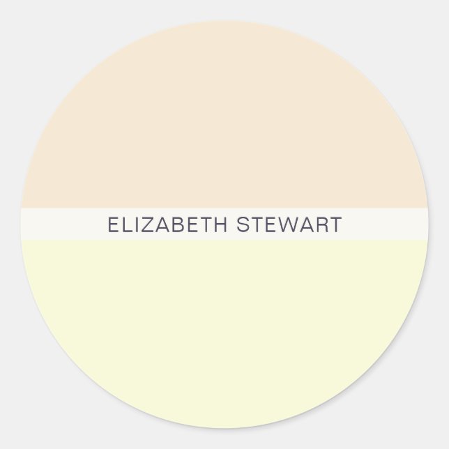 Adesivo Redondo Pêssego claro moderno e selos de envelopes amarelo (Frente)