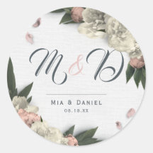 Pêssego Romântico e Pêonias Florais Brancas