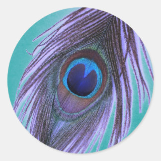 Adesivo Redondo Pêssego Roxo em Teal