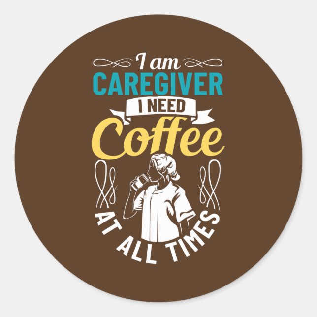 Adesivo Redondo Pessoal de Apreciação Pessoal do Cuidador (Frente)