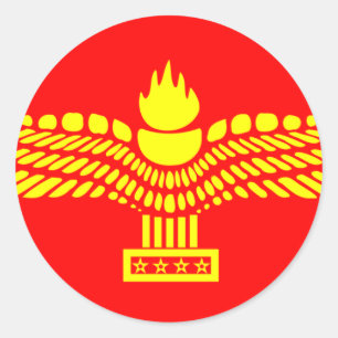 Adesivo Redondo Pessoas aramaicas de Syriac, bandeira de Syria