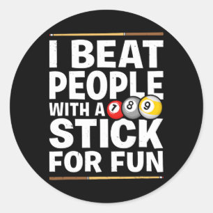 Adesivo Redondo Pessoas De Beat De Jogo De Snooker Com Jogadores D