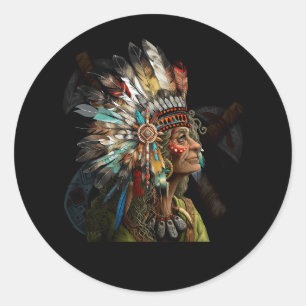Adesivo Redondo Pessoas Indígenas índias índias nativas