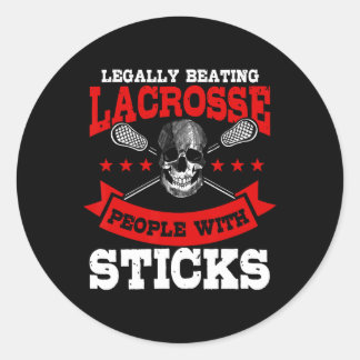 Adesivo Redondo Pessoas Legalmente Batidas Com Sticks Lacrosse Pla