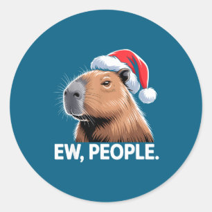 Adesivo Redondo Pessoas nojentas Capivara Natal Humor
