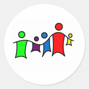 Adesivo Redondo Pessoas que guardaram as mãos