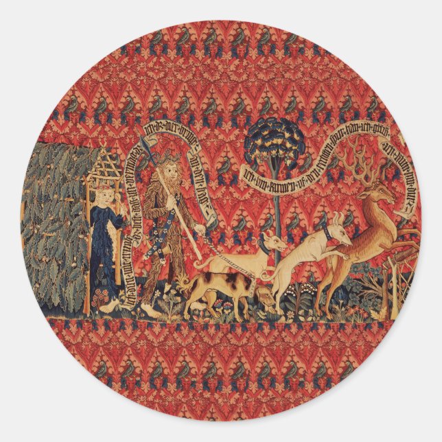 Adesivo Redondo Pessoas SELVAGENS EM CAÇA DE CERVEJA, Animais, Flo (Frente)