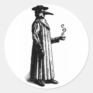 Adesivo Redondo Peste Médica com Cuppa Quente