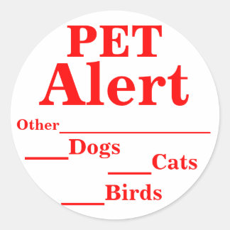 Adesivo Redondo Pet Alert Stickers