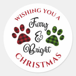 Adesivo Redondo Pet Dog Cat Holiday Christmas — Vinheta de Natal