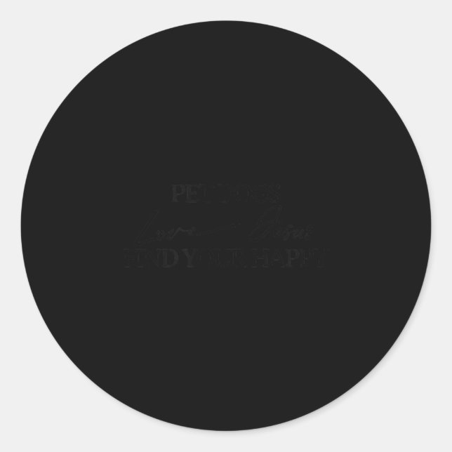 Adesivo Redondo Pet Dogs Love Jesus Be Happy  (Frente)