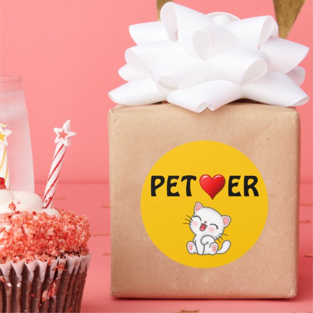Adesivo Redondo Pet Lover Sticker (Festa)
