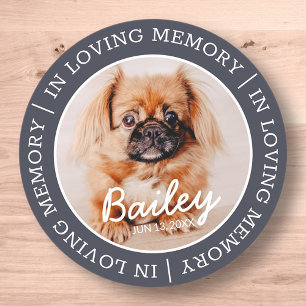 Adesivo Redondo Pet Memorial In Loving Memory Modern Custom Photo