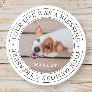 Adesivo Redondo Pet Memorial Your Life a Benessing Modern Photo