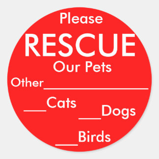 Adesivo Redondo Pet Rescut Stickers