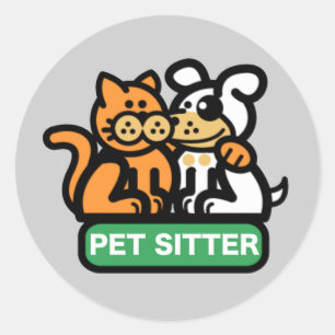 Adesivo Redondo Pet Sitter (Gato e Cão)