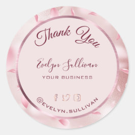 Adesivo Redondo Petais Flores Faux Foil Elegante