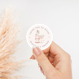 Adesivo Redondo Pétalas & Prosecco: Chás de Casanamento/Despedida