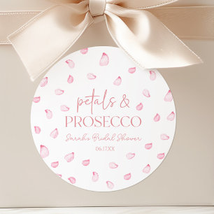 Adesivo Redondo Pétalas & Prosecco Pétalas de Rosa Rosa Bridal Sho