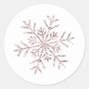 Adesivo Redondo Pétalas Rosa Natal Fantasia de Inverno Floco de Ne