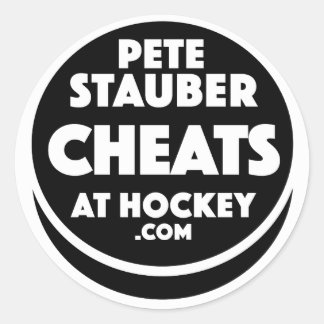 Adesivo Redondo Pete Stauber Cheats At Hockey .com Stickers