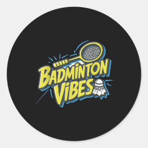 Adesivo Redondo Peteca Badminton Vibes