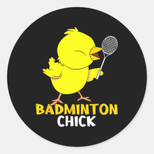 Adesivo Redondo Peteca Frango Galinha Peteca Feminina Badminton