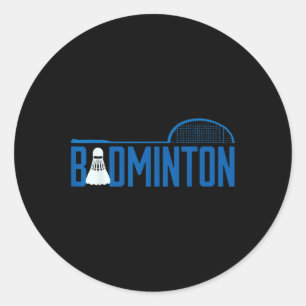 Adesivo Redondo Peteca Para Jogador de Badminton Homens