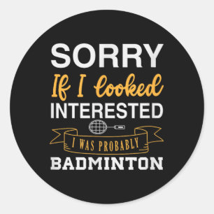Adesivo Redondo Peteca Raquete Jogador de Badminton 0