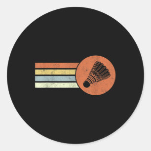 Adesivo Redondo Peteca Retro Badminton Smash Peteca Antigo Badmi
