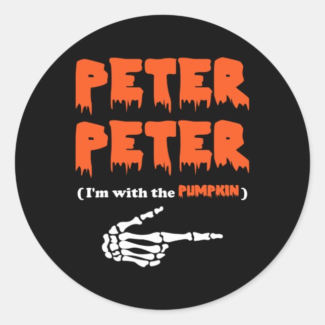 Adesivo Redondo Peter, estou com a abóbora (Frente)