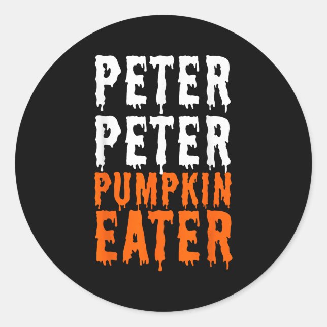 Adesivo Redondo Peter Pumpkin Comeu Halloween Casais (Frente)