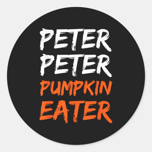 Adesivo Redondo Peter Pumpkin Costume Comer Halloween (Frente)
