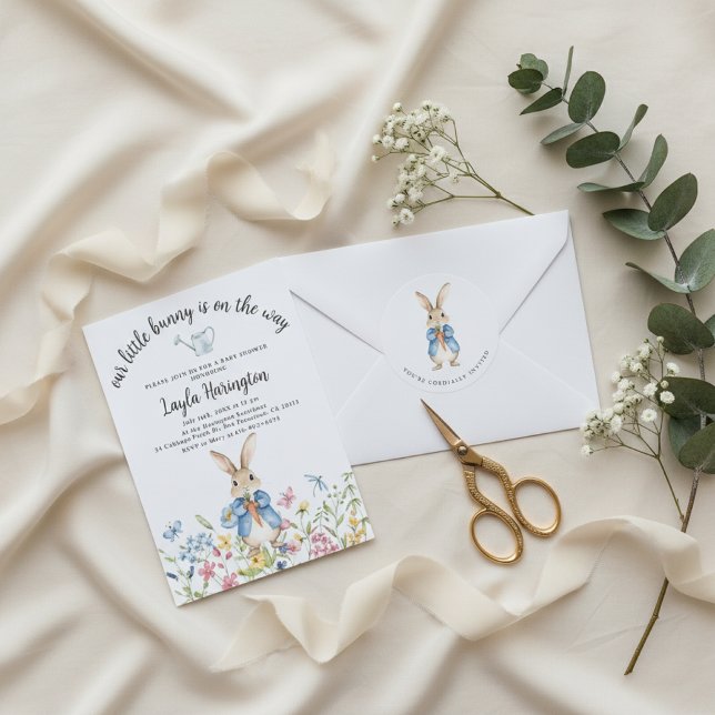 Adesivo Redondo Peter Rabbit Garden Party Baby Shower (Criador carregado)