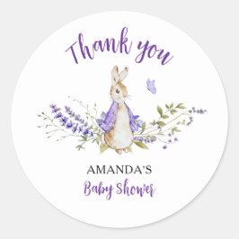 Adesivo Redondo Peter Rabbit Purple Chá de fraldas