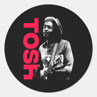 Adesivo Redondo Peter Tosh Com Guitarra Adrian Boot Photo