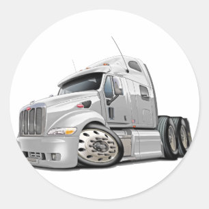 Adesivo Redondo Peterbilt White Truck