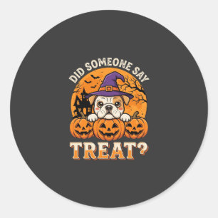 Adesivo Redondo Petisco de Halloween para Cachorro Design de Abóbo