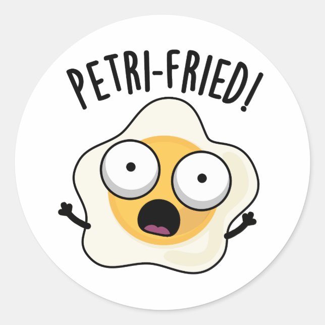 Adesivo Redondo Petri frita Funny Fried Egg Pun (Frente)